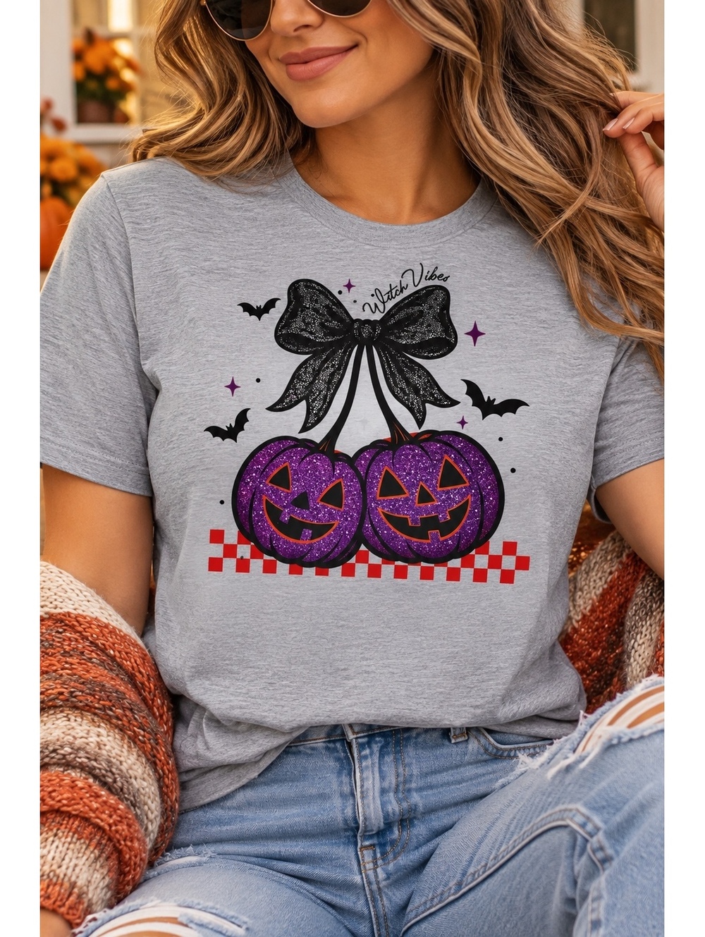 Halloween Witch Vibes Graphic T-Shirt for Women